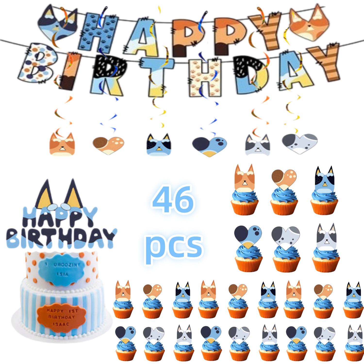 Cartoon Blue Dog Birthday Part - Pet Supplies Warehouse ulasan dan harga