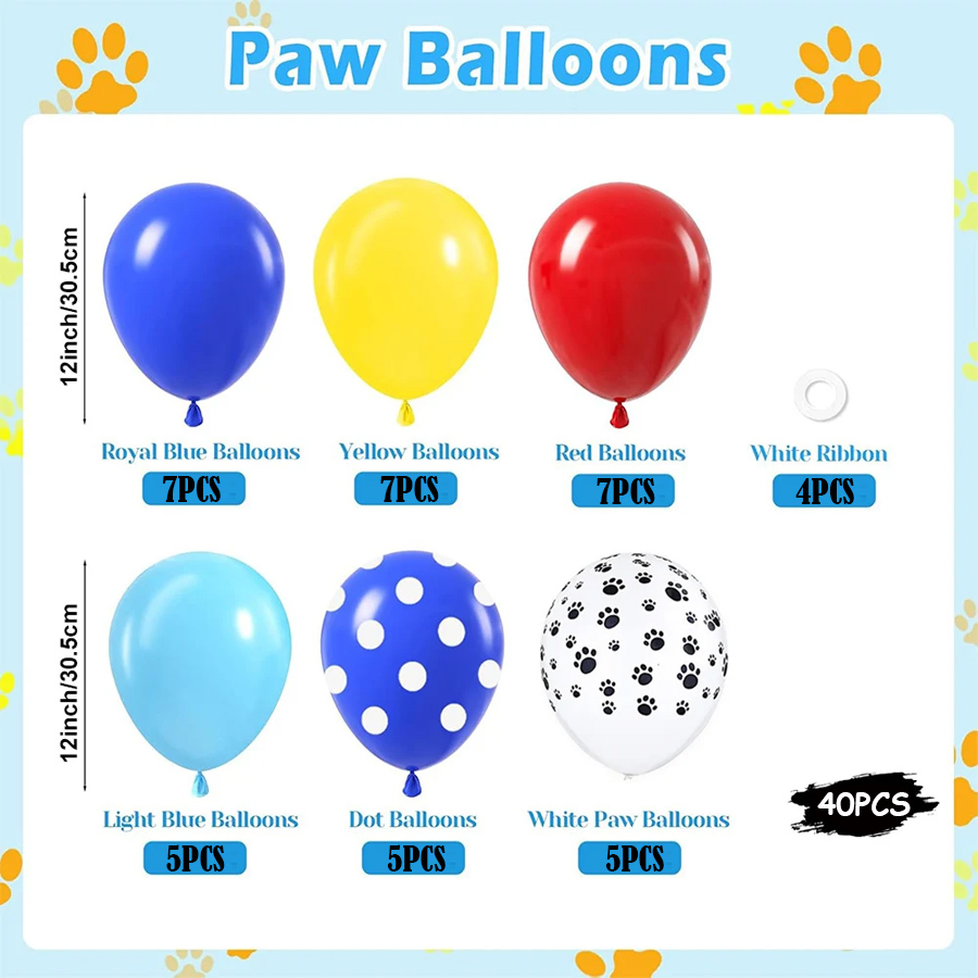 40pcs Paw Blue Yellow Red Late - Pet Supplies Warehouse ulasan dan harga